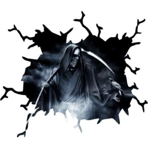 Dark Style Wall Sticker Halloween Grim Reaper Sticker Creative Atmosphere Halloween Sticker Home Car Glass Window Decoration