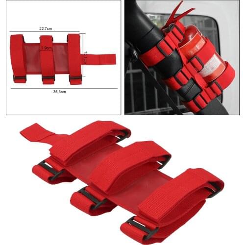 Nylon Car Roll Bar Fire Extinguisher Holder Belt For Jeep Wrangler TJ JK JL Series Car Fire Extinguisher Mount Strap