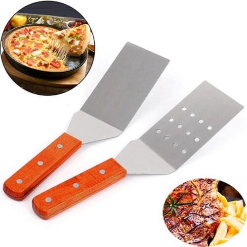2020 New Arrivals Stainless Steel Wooden Handle Cheese Shovel Pizza Pancake Spatula Baking Tool