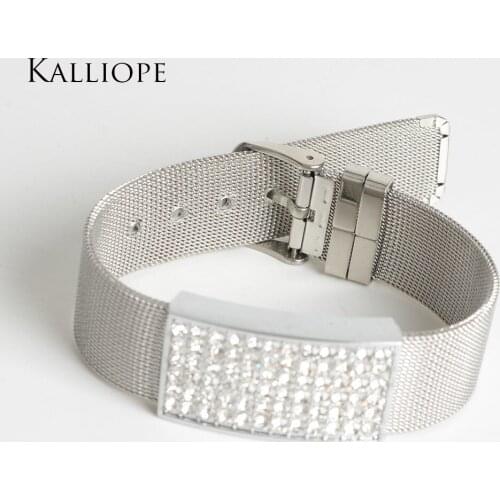 New charming Rectangular metal full drill Adjustable bracelet fashion exquisite bijoux Valentines birthday gift