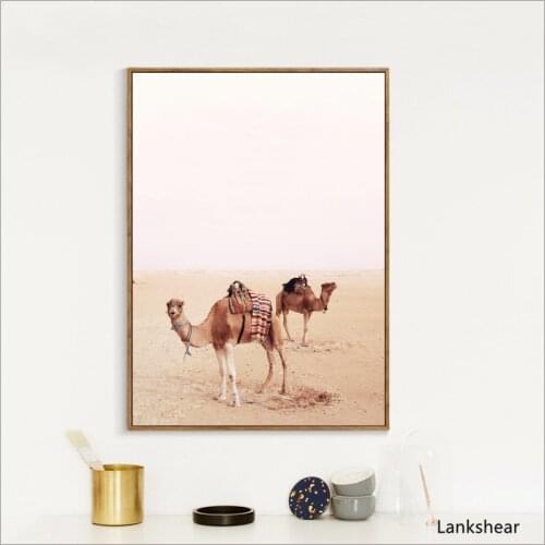 Desert Landscape Camel Art Prints And Poster Wall Pictures Canvas Painting For Living Room Boho Art Home Decoration