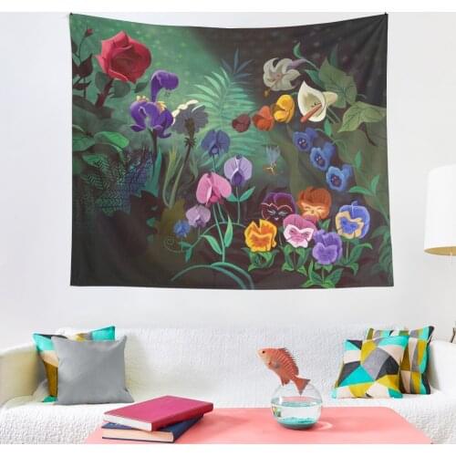 Plant Illustration Tapestry Botanical Tapestry Wall Hanging Flower Tapestries Colorful Psychedelic Home Decor Decoration Mural