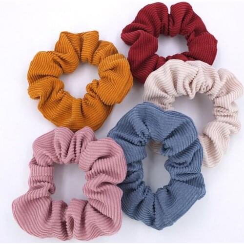 48pcs/lot Corduroy Scrunchie Women Girls Elastic Hair Rubber Bands Accessories Gum For Women Tie Hair Ring Rope Ponytail Holder