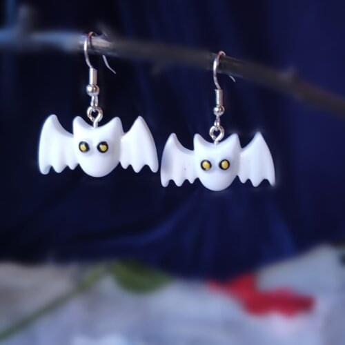 Ghost Bell Dangle Earrings ghost Halloween jewelry black white fashion Unique Drop Earrings women gift bat Fun 2020 new novelty