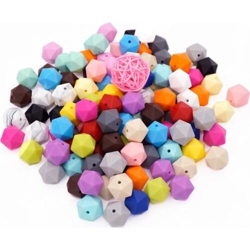 Sutoyuen 17mm Silicone Multi-faceted Beads 20PC Baby Teether Bead DIY Nursing Pacifier Jewelry Necklace Silicone Teething Beads