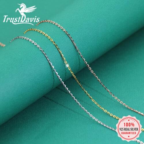 Trustdavis 100% 925 Sterling Silver Jewelry O Cross Chain Collarbone Chain Short Necklace For Women Silver 925 Jewelry DC11
