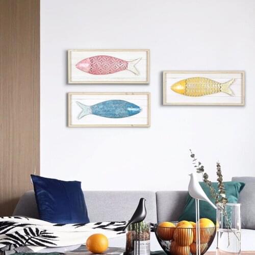 Mediterranean Porch Aisle Wall Decoration Fish Ornaments Creative Wall Pendants Three-dimensional Ornaments Wrought Iron Wall