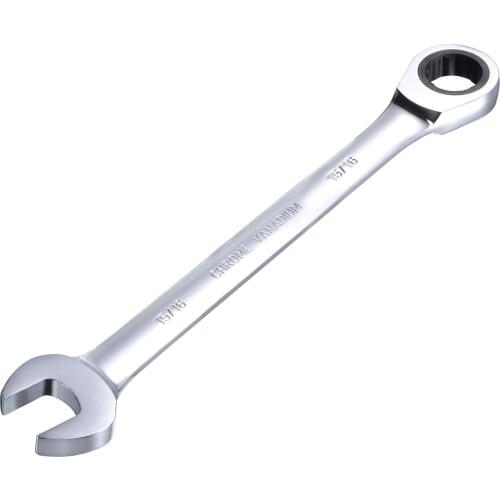 Uxcell 15/16 Inch Ratcheting Combination Wrench SAE 72 Teeth 12 Point Ratchet Box Ended Spanner Tools, Cr-V