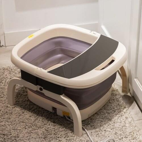 Automatic bubble heating foot care bucket household folding design pedicure basin Eco-friendly antibacterial health barrel