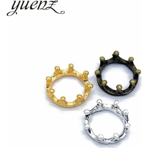 YuenZ 10 pcs Antique Silver color Crown Charms Pendants for Bracelet Necklace DIY Jewelry Making Finding Accessories 18*18mmN219