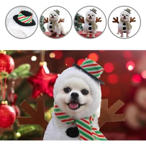 Funny Soft Pet Snowman Shape Dressing-up Cosplay Costume Skin-friendly Pet Cosplay Outfit Realistic Pet Supplies