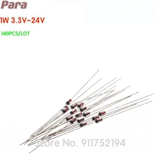 140PCS/LOT 1W 3.3V-24V DO-41 Zener diode kit component diy kit 14values*10pcs=140pcs