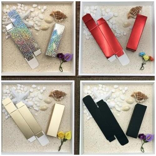 150pcs 2.5*2.5*8.5cm gold black laser kraft Paper Box DIY Lipstick Perfume Essential Oil Bottle packaging box valve tube package