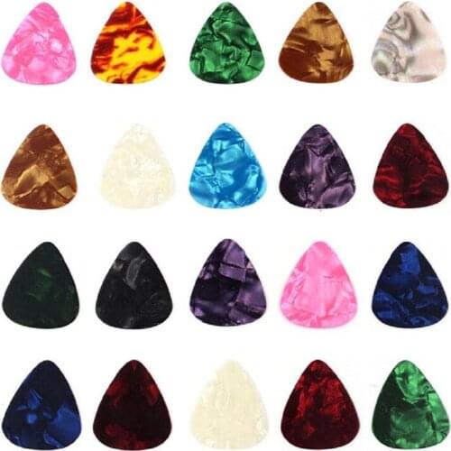 20pcs Colorful Celluloid Thin Guitar Picks 0.46mm / 0.71mm Color Random