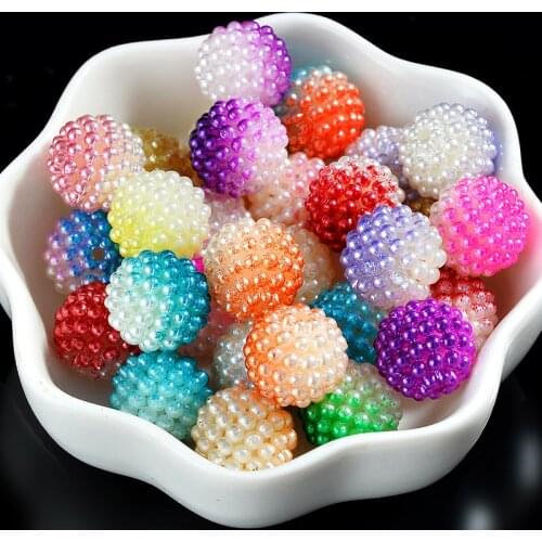 20p 12mm Acrylic Beads Bayberry spacer Beads Round Loose Beads Fit Europe Beads For Jewelry Making DIY beaded Accessories supply