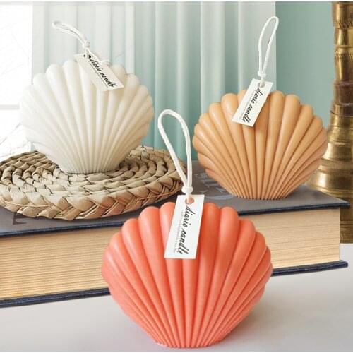 3D Seashell Shell Candle Silicone Moulds Cake Decoration Tools Durable Plastic Scallop Mold DIY Craft Fondant Molds