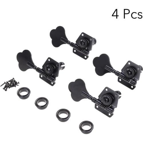 4pcs Electric Bass Tuner Peg Black Guitar Open Gear Tuning Pegs Machine Heads for Precison Jazz Bass Guitar Replacement