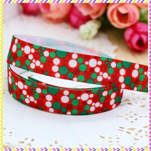 5/8'' Free shipping Fold Over Elastic FOE christmas printed headband headwear hair band diy decoration wholesale OEM B598