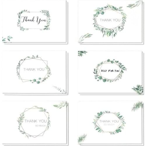 6pcs/set Different Simple Style Best for You Thank You Paper Greeting Cards Thanksgiving Teachers' Mothers Day Gift Decor