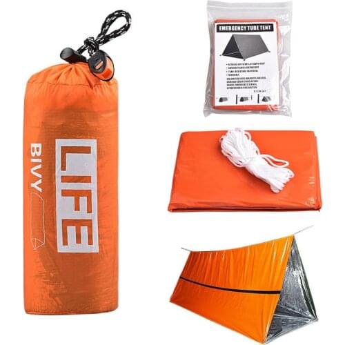 Outdoor Life Bivy Emergency Sleeping Bag Waterproof Thermal Blanket Rescue Tent Portable Camping Survival Equipment Bag Kit