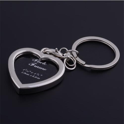 Fashion DIY Photo Frame Key Ring Chain Women Heart Keychain On Bag CarTrinket Couple Jewelry Valentine Day Party Gift Souvenir