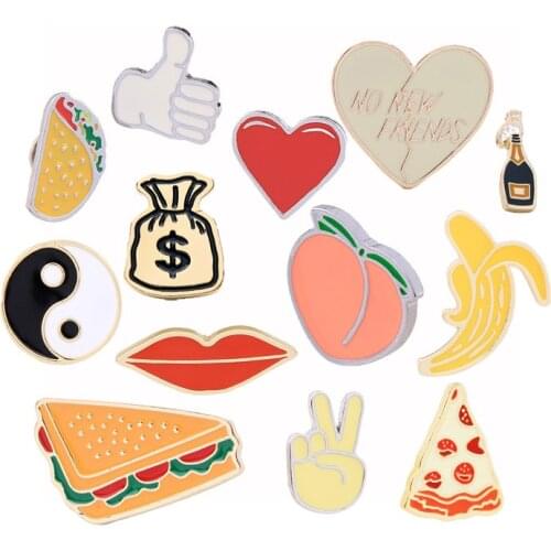 Banana Lip Tai Chi Wallet Women Brooch Nifty Cute Enamel Brooch Pins Wholesale Fashion Clothing Accessories