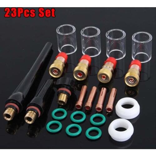 23pcs/Set TIG Welding Torch Collet Gas Lens Kit For SP WP-17 WP-18 WP-26 Welding Accessories 572942