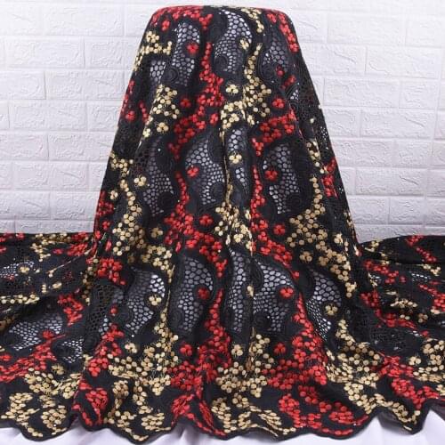 Zhenguiru Black Cotton Swiss Lace In Switzerland High Quality African Lace Fabric Nigerian Fabric For Women Wedding Dress A1922