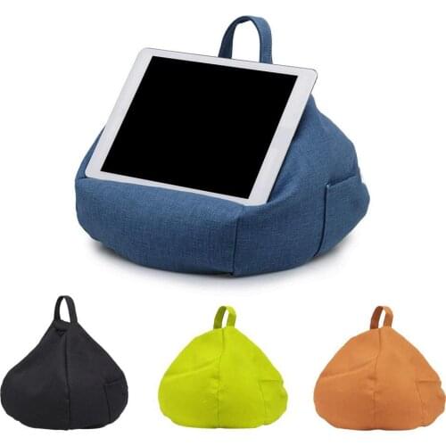 Holder for iPad Tapered Portable Bean Bag Imitation Hemp Car Home Pillow Tablet Cushion