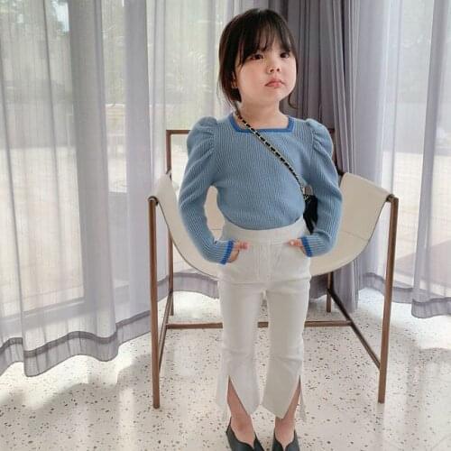 Spring Autumn Baby Girls Clothes Fashion Puffy Sleeve Kids T-shirt Four Colors Long Sleeve Shirt Baby Kids Children Top 4 Colors