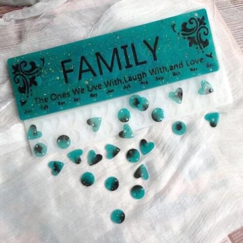 DIY Large Calendar Heart Wall Pendant Silicone Mold Jewelry Fillings Accessory Charms Handmade Cabochon Epoxy Resin Mould Craft