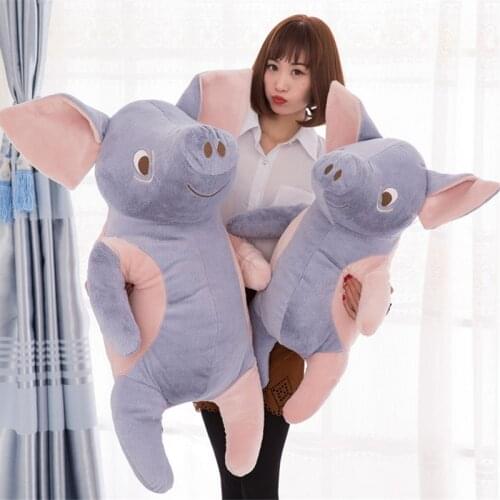 Fancytrader Lovely 100cm Big Cartoon Pig Plush Pillow 39'' Giant Soft Animal Pigs Stuffed Toy Doll Baby Present