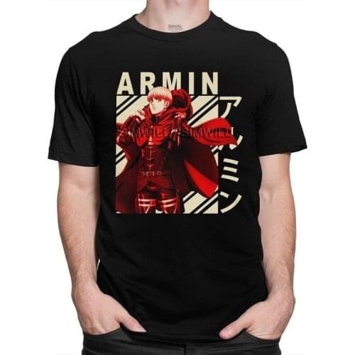 Attack On Titan T Shirt Men Short Sleeve Cotton T-shirt Anime Manga Armin Arlert Tee Tops Fashion Tshirts Gift Idea