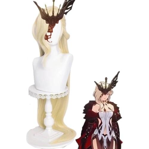 Genshin Impact La Signora Cosplay Wig Cosplay 120cm Light Golden Wig Cosplay Anime Cosplay Wigs Heat Resistant Synthetic Wigs