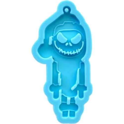 Halloween Themed Skeleton Frame Keychain Epoxy Resin Mold Jewelry Pendant Silicone Mould DIY Crafts Ornaments Mold