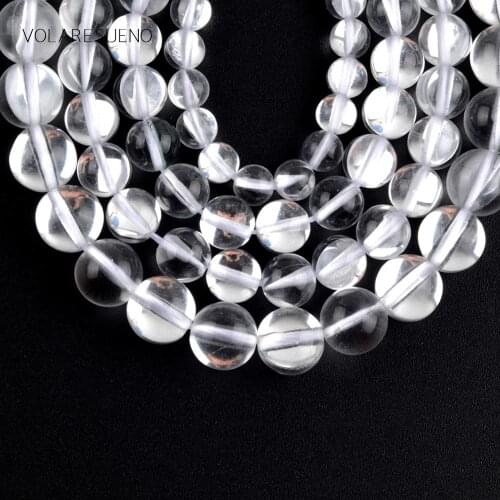 Wholesale Natural Stone White Smooth Moonstone Round Beads For Jewelry Making 6mm-12mm Spacer Loose Beads Diy Bracelet 15"