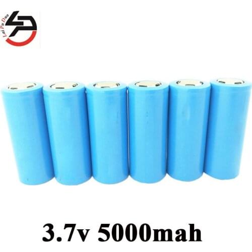 Laipuduo 6pcs 5000mAh 26650 Li-ion 3.7v Rechargeable Battery for Flashlight 20A 3.6V Power batteries