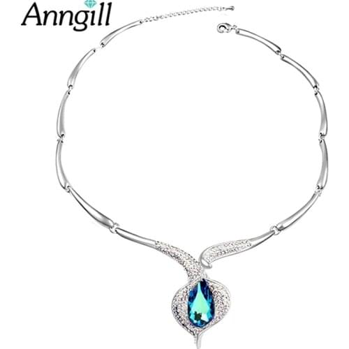 Statement Necklaces & Pendants Genuine Crystals from Swarovski Necklace for Women Female Collar Collier Femme Fashion Jewelry