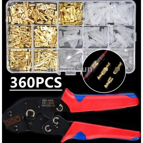 315pcs 2.8/4.8/6.3mm Crimp Terminals Insulated Seal Electrical Wire Connectors Crimp Terminal Connector SN48B Assortment Kit