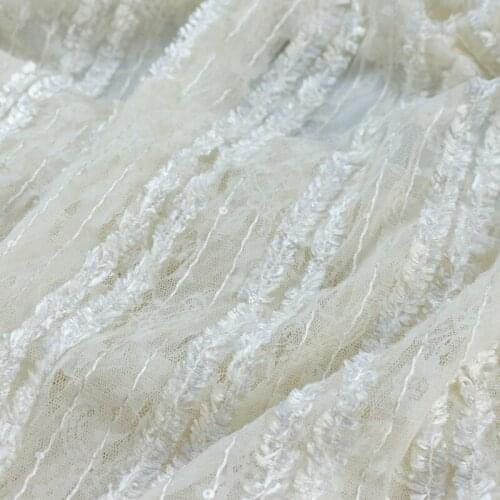 140cm Width Spring Summer Black White Cotton Lace Stretch Clothing Fabric Dresses for Women Satin Chiffon Fabric