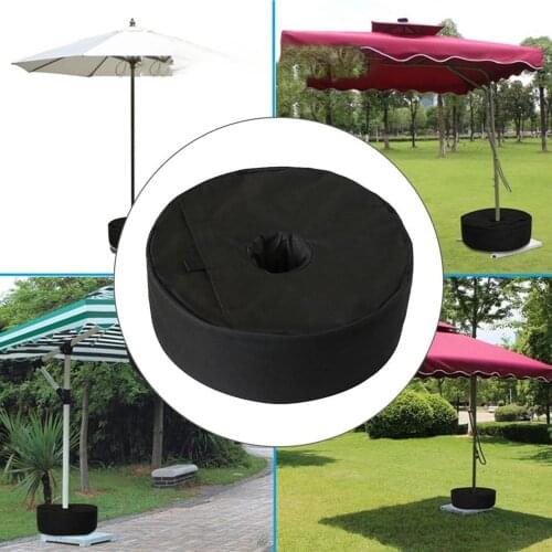 Portable Round Parasol Umbrella Stand Base Weight Bag Sandbag for Patio Beach Garden Camping Outdoor Activities 38cm Diameter