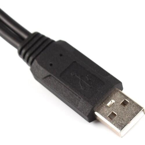 USB 2.0 A Male to 2 Double Dual USB Female Splitter Cable Extension HUB Charger SYNC E #78970