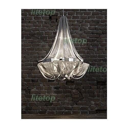 Aluminum Chain Pendant Lamp Luxury Chandeliers Modern Novelty Light Hotel Restaurant Lounge Mall Classic Suspension Lighting