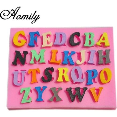 Aomily Alphabet Lettes Silicone Mold Chocolate Mousse Jelly Candy Bakeware Cake Mold DIY Pastry Ice Block Soap Mould Baking Tool