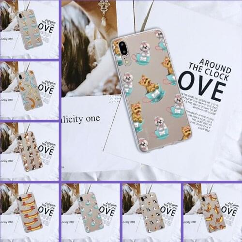 Cute Dog Cat Silicone Phone Case For Huawei P10 P20 P8 P9 Lite 2017 Back Cover For Huawei P20 Pro P10 P Smart Plus P9 Lite Mini