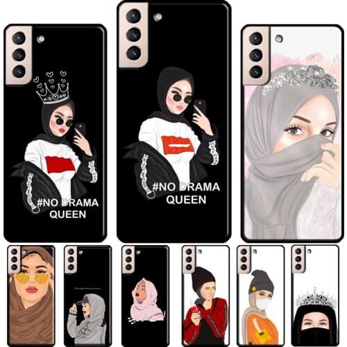 Islamic Muslim Hijabi Girls Silicone Case For Samsung Galaxy S21 S20 FE S8 S9 S10 Plus Note 10 9 Note 20 Ultra Coque