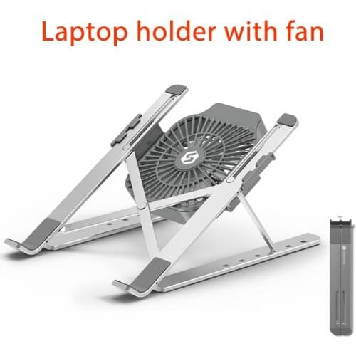 Foldable Laptop Tablet Stand With Cooling Fan Heat Dissipation For Desktop MacBook Air Pro Stand HP DELL Cooler Notebook Holder