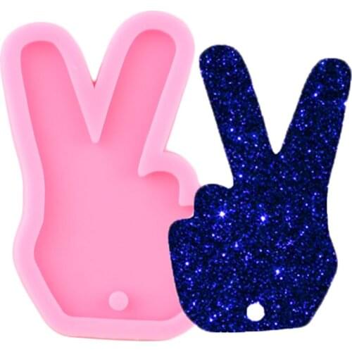 Super Glossy Hands Shape Silicone Mold Epoxy Resin Keychains Molds Jewelry Making Necklace Moulds Polymer Clay Pendant Mould