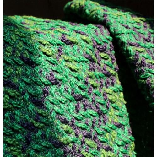 Green sweater autumn winter thick woolen coat plaid green designer original fabrics for patchwork