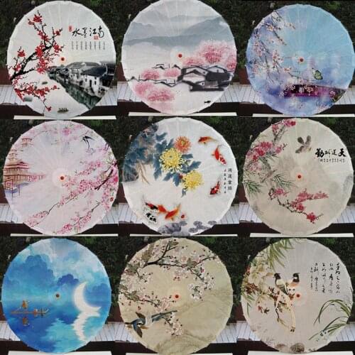 Vintage Chinese Printed Craft Silk Umbrella Theme Party Dancing Performance Decorative Supplies Photography Props